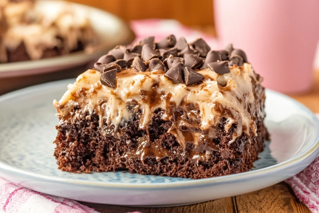 German Chocolate Poke Cake