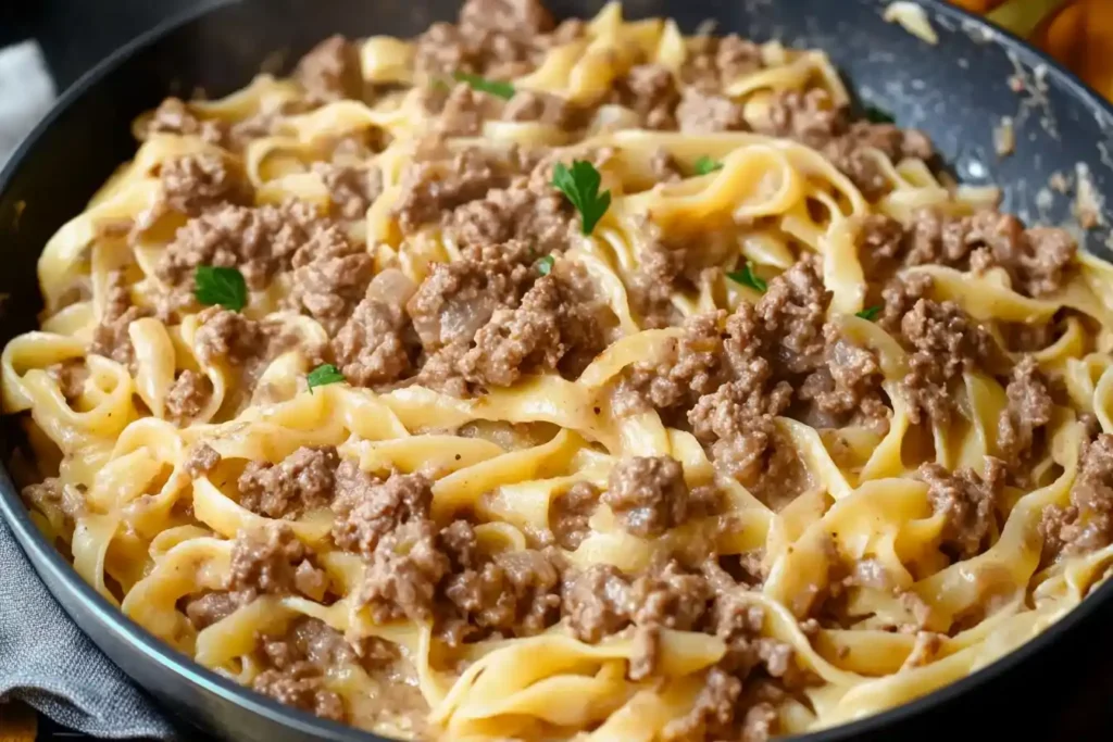 Ground Beef Alfredo

